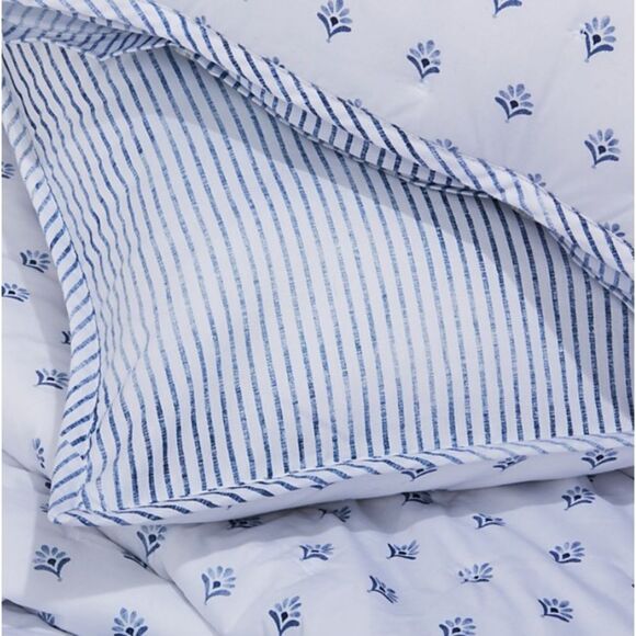 Sky Scallop REVERSIBLE King COVERLET Coverlet & 2 Shams Set - Picture 3 of 5